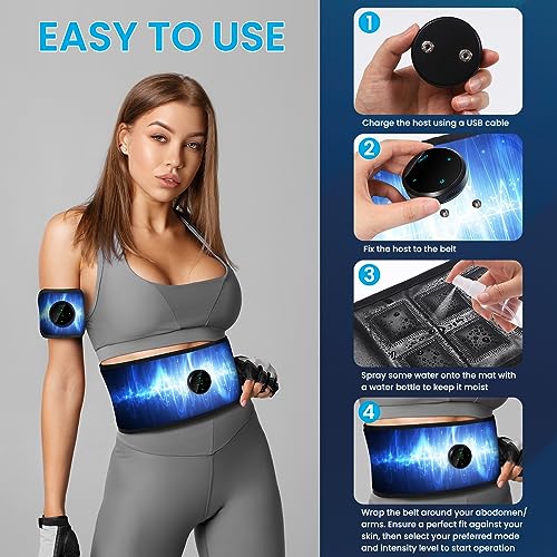 EMS Ab Stimulator Belt for Muscle Toning & Fitness Home Workout Equipment