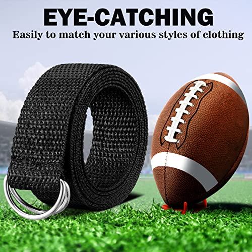 Football Belt 52 Inches D Ring Belt for Men Women Youth Kids Black 64