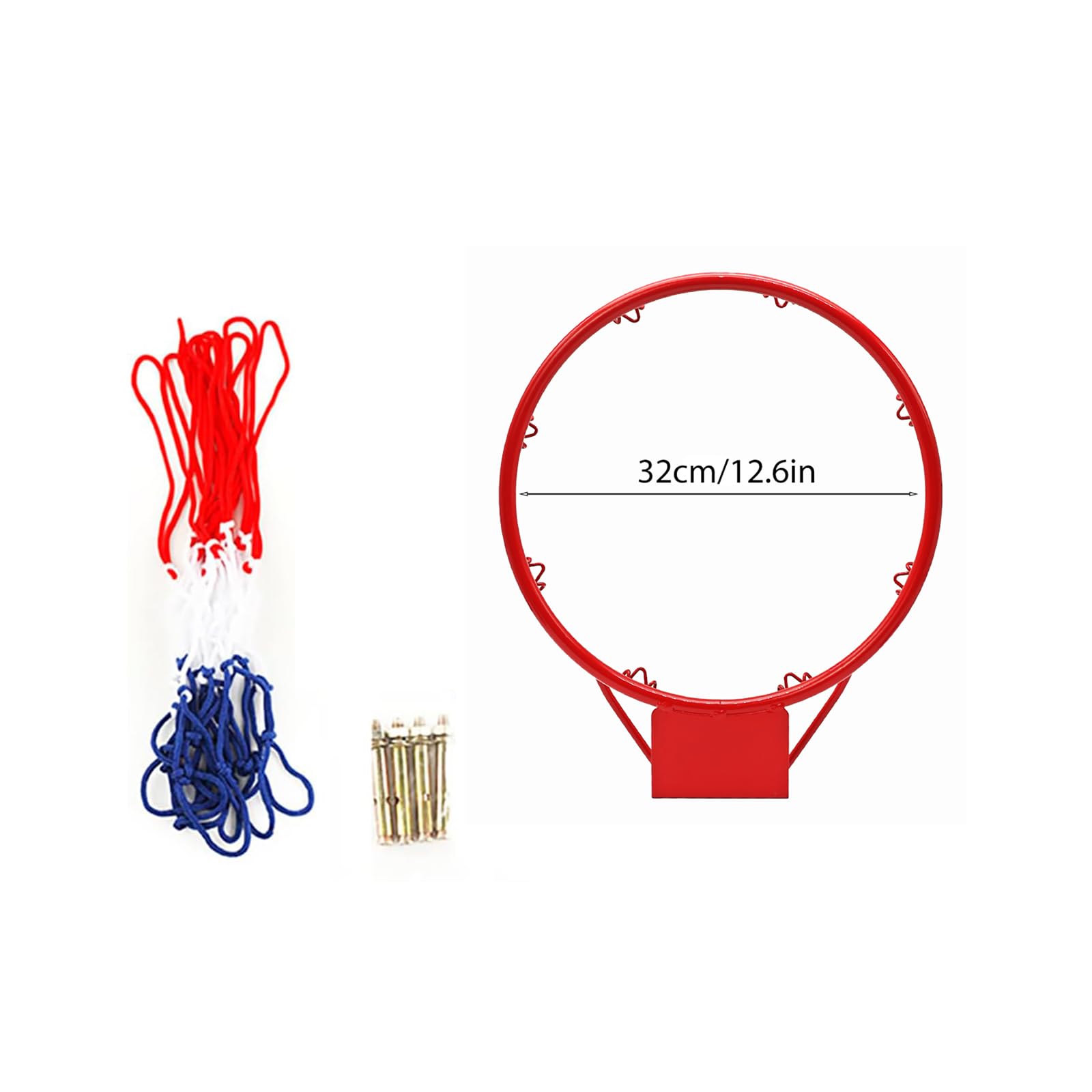 Basketball Rim Goal Wall Mounted Hoop Indoor Outdoor Hanging Basketball Hoop, 32centimeter/12.6inch