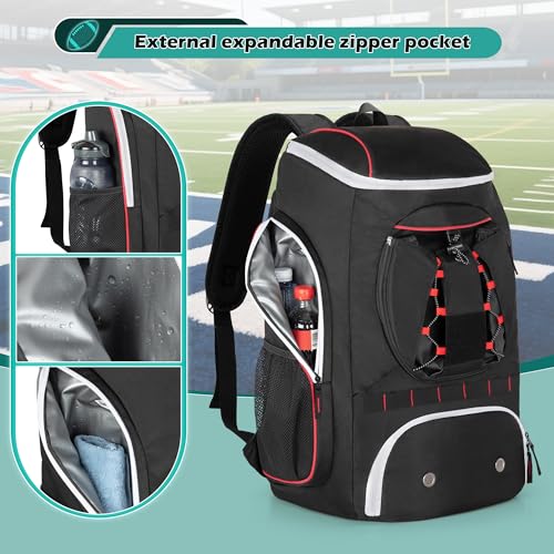 Smasrob Football Backpack with External Ball Holder - Black