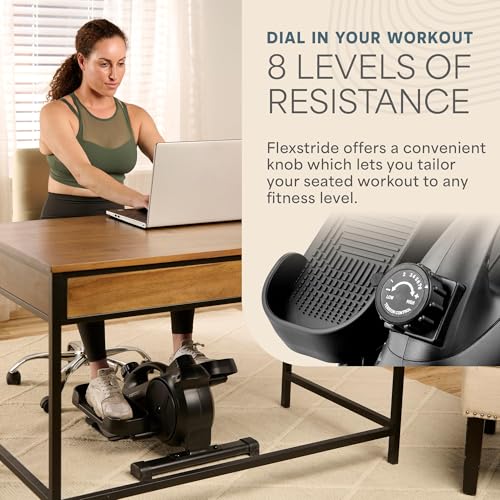Lifepro FlexStride Under Desk Elliptical - Black, Compact, Quiet Cardio Machine