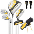 Yellow Kids Golf Club Set for Ages 4-12, 5-6 Piece Junior Golf Clubs with Stand Bag, 50-60 Inches