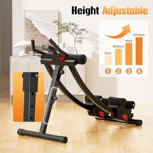 WECENI Black Foldable Ab Machine for Home Gym Core Workout Strength Training