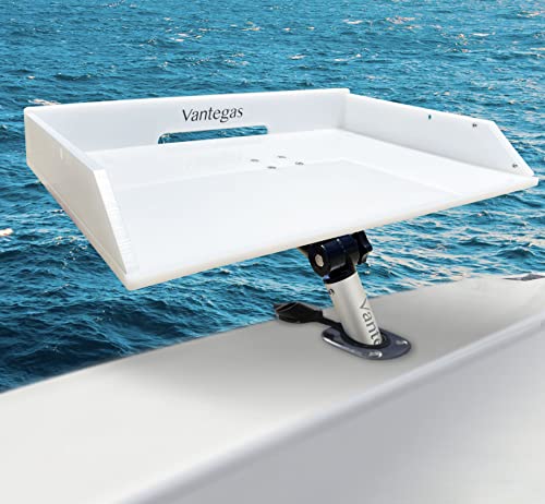 White Boat Fish Cleaning & Bait Cutting Board with Rod Holder & Tools - Marine-Grade PVC