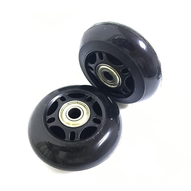 Luggage Wheel Replacement 80mm x 24mm with ABEC-7 Bearings – 2 Pairs, 8mm Axles, Black