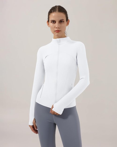 Gacaky Women's Slim Fit Workout Jacket - Full Zip Yoga Athletic Jacket with Thumb Holes | Stylish & Functional