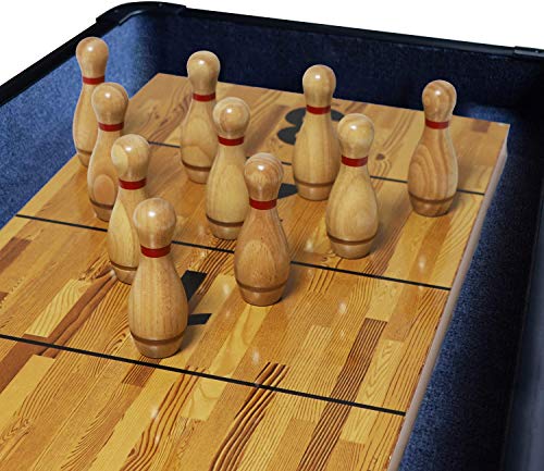 YDDS Nature-Red Shuffleboard Bowling Set with 10 Hardwood Pins & Bag
