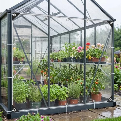 Heavy Duty Waterproof Clear Tarpaulin 8x16ft PVC Plastic Tarp with Rustproof Grommets