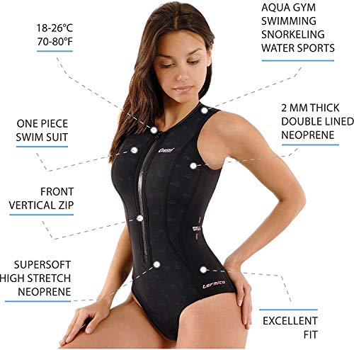 Cressi Short Neoprene Wetsuit for Swimming & Snorkeling - Medium Black