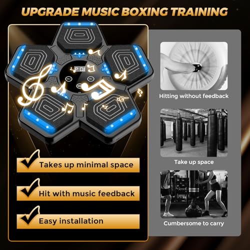 LOLBOX Black Wall Mounted Bluetooth Music Boxing Machine with Gloves