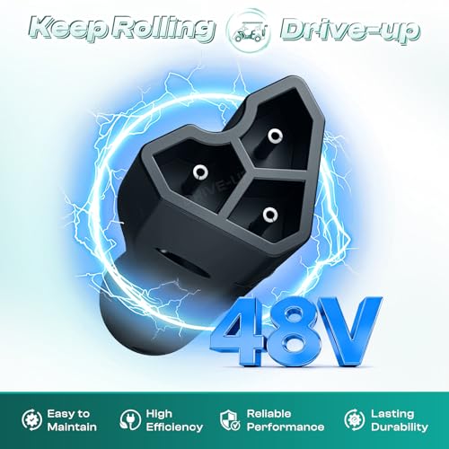 Golf Cart 48V Charger Plug Handle - EZGO RXV OEM Replacement, 3-Pin Triangle Connector - Charger Plug Variation