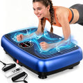Blue EvoSpark Vibration Plate Exercise Machine with Dual Motor & Resistance Bands
