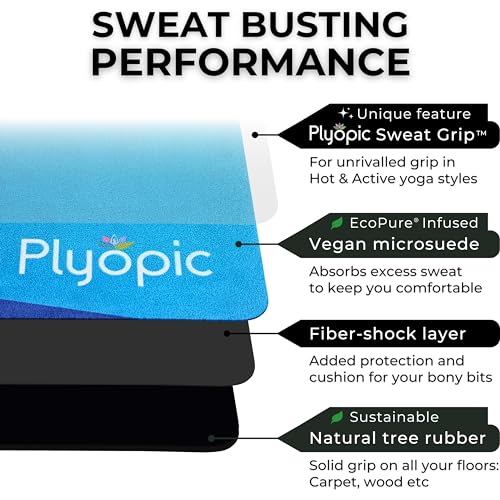 Neometric Plyopic All-In-One Yoga Mat with Sweat-Grip Towel, Eco-Friendly Rubber