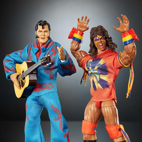 Mattel WWE Coliseum Collection 2-Pack Action Figures with Ultimate Warrior & Honky Tonk Man - 6-inch Collectible Set with Swappable Parts