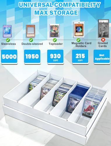 5 Row Trading Card Storage Box for 5000+ Cards - 4 Pack - Variation of 5 ROW-4 PACK