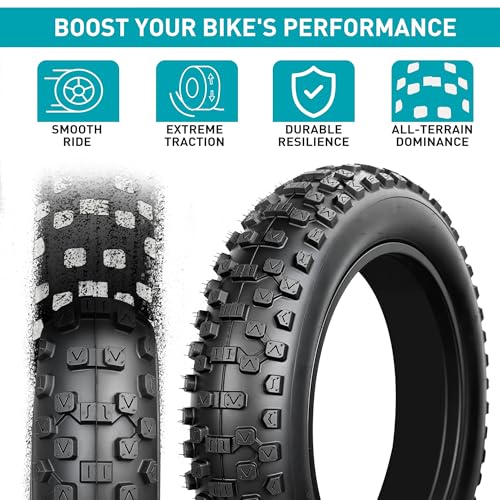 BALINGE 20x4 Fat Tire with Tube for E-Bike & Mountain Bike - Heavy Duty Snow & All-Terrain