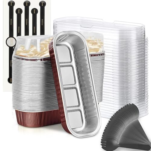 Brown Findful Mini Loaf Baking Pans with Lids and Spoons - 50 Pack