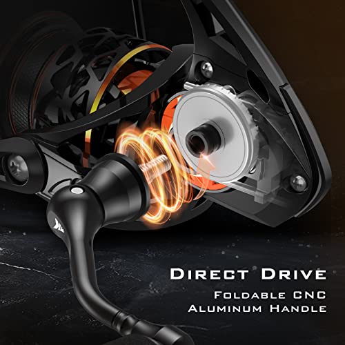 Finesse Orange KastKing Zephyr 1000 Spinning Reel - Lightweight, Smooth Performance
