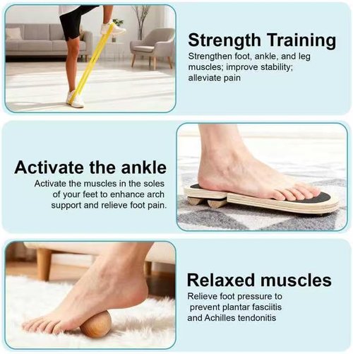 Ankle Balance Board by [Brand Name] - Adjustable Single-Leg Strengthener with Massage Ball & Resistance Bands | Ideal for Rehabilitation & Stability Training