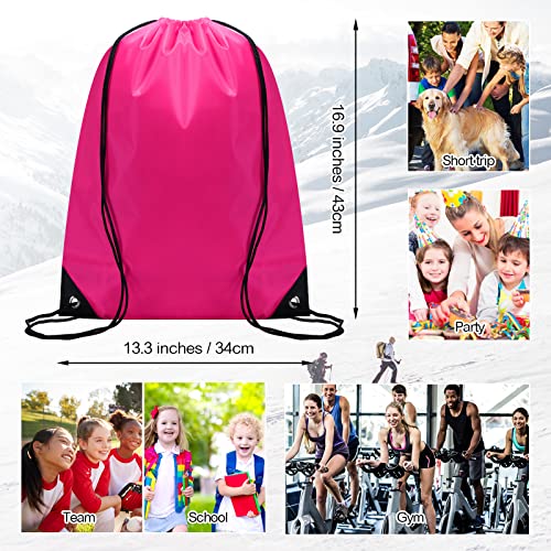 10 Colors Bulk Sports Drawstring Bags - 100 Pack Gym & Travel Backpacks