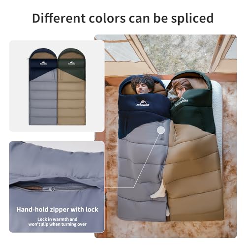 Naturehike Green Camping Sleeping Bag for Adults - 3 Seasons Lightweight