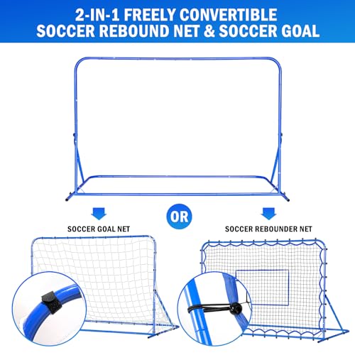 6FT x 4FT Dual-Mode Soccer Rebounder & Goal Net - Winthai