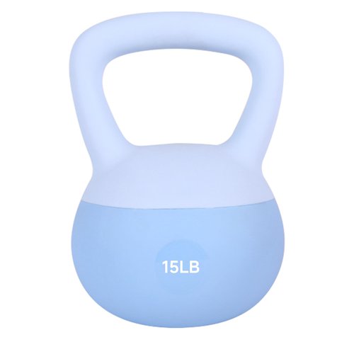 Leikefitness Soft Kettlebells,Sand Filled Weights for Women and Men,Color Coded Anti Slip Soft Kettlebells,Home workout (BLUE, 15 LB)
