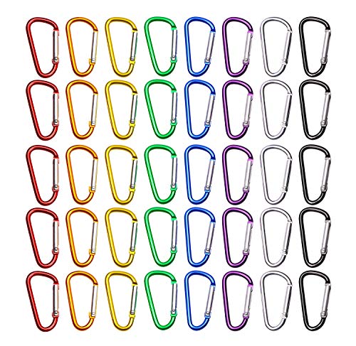 40 Pcs Aluminum Alloy D Shape Snap Hooks for Outdoor & Indoor Use