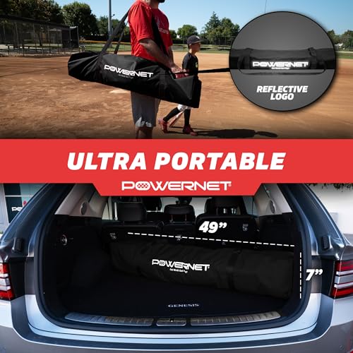Black 8x8 FT Softball & Baseball Hitting Net - Portable Training Equipment