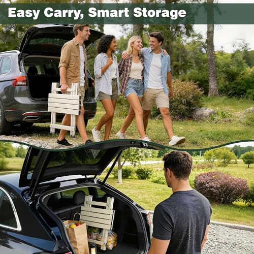 Sunnyfeel Grey Portable Folding Camping Table - Lightweight Aluminum Picnic Table for Outdoor & Indoor Use