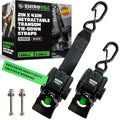 Rhino USA Retractable Boat Transom Straps Black Powder Coated 2-Pack - Freshwater Use