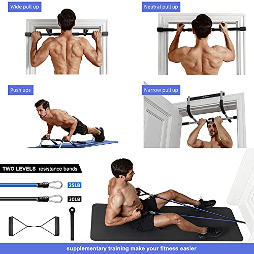 Ally Peaks Silver Pull Up Bar for Doorway - Heavy Duty Steel, Max 440 lbs, Multi-Grip Fitness Trainer