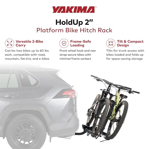 Yakima HoldUp 2-Bike Platform Hitch Rack 2-Inch Black - Fits 2 Inch Receivers