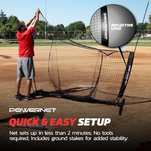 Black 8x8 FT Softball & Baseball Hitting Net - Portable Training Equipment