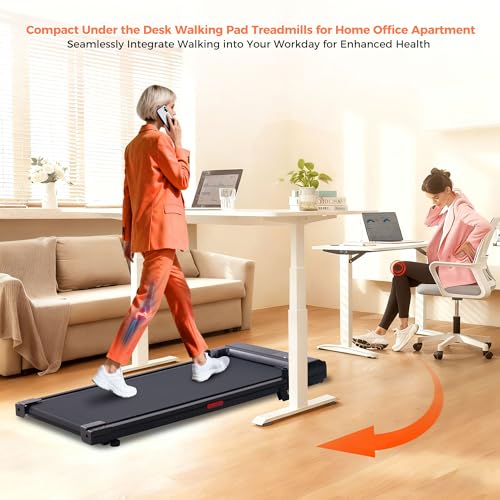 Portable Home Walking Pad Treadmill with Handle Bar, Compact Exercise Machine