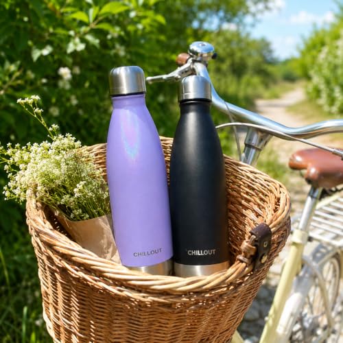 Purple Sparkle Insulated Stainless Steel Water Bottle 17oz Leakproof Drinkware