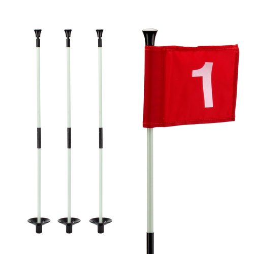 KVMORZE Golf Flagstick, Golf Pole Pin Flagpole Portable Detachable Design, Practice Putting Green Flag Stick for Yard Club, Backyard GolfCourse 3FT Heights Available, 1 Pack (1, Medium)