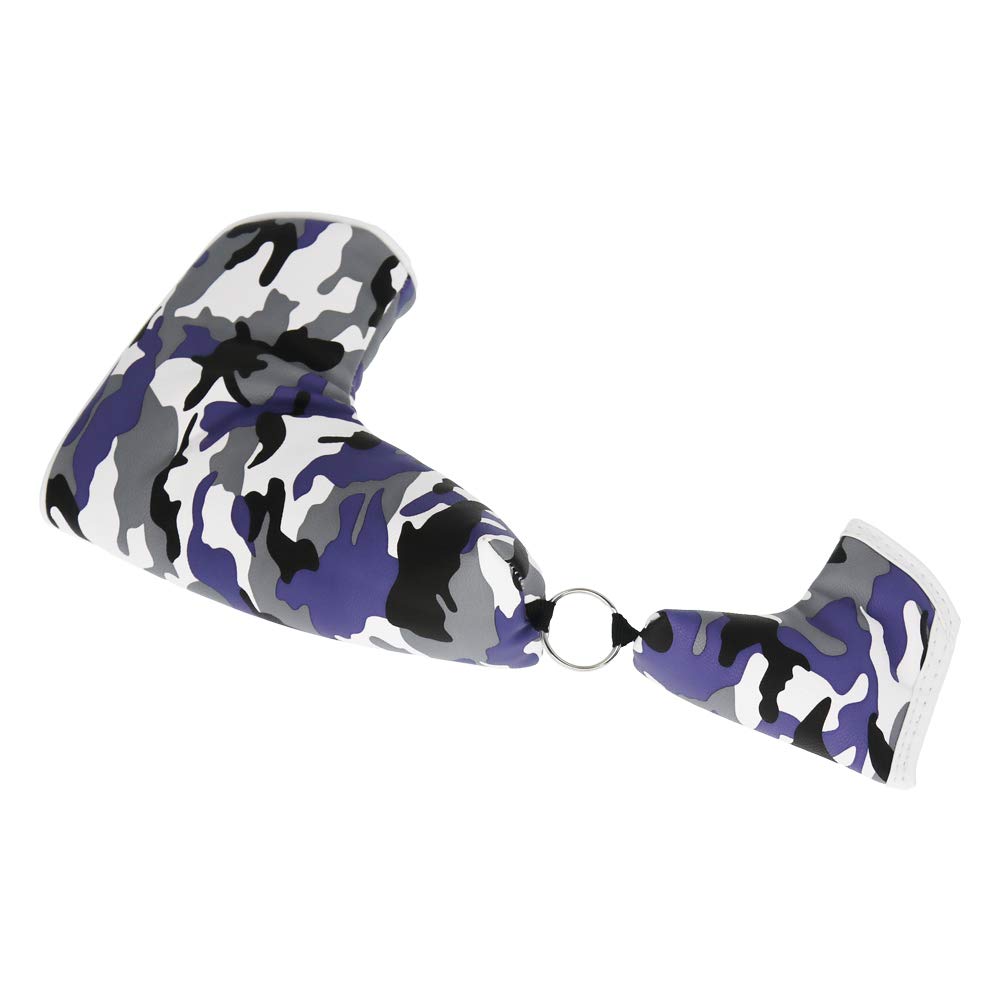 SEACLOUD Golf Blade Putter Cover Head Camouflage Pattern Headcover Protection with Magnetic Closure Headcovers Blue