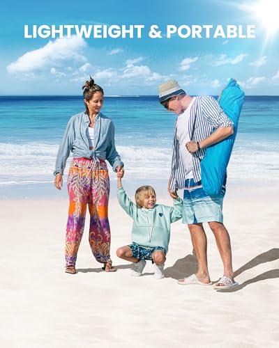 Extra Large OutdoorPop Up Beach Tent Sun Shelter for 3-4 People Blue