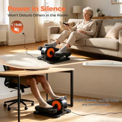 Under Desk Elliptical Machine for Office & Home Workout - Seated Pedal Exerciser