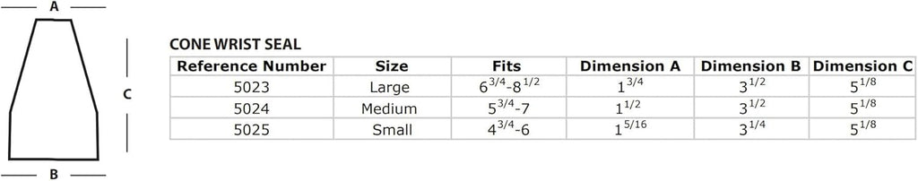 Skiennix Cone-Shaped Latex Wrist Seal - Trimmable for Custom Fit and Comfort