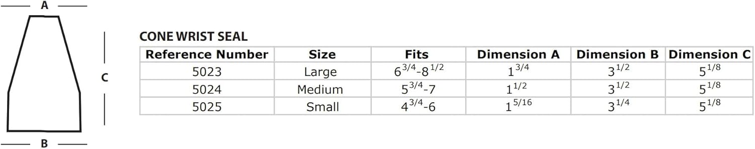 Skiennix Cone-Shaped Latex Wrist Seal - Trimmable for Custom Fit and Comfort