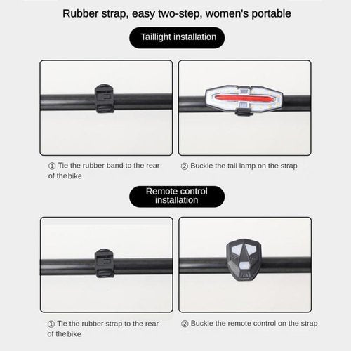 Bike Tail Light with Turn Signals Wireless Remote Control Waterproof Bicycle Rear Light Back USB Rechargeable Ultra Bright Safety Warning Cycling Taillight for Night Riding (Silver)