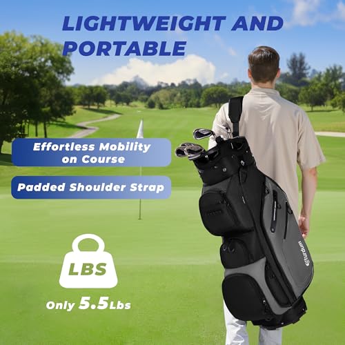 Lightweight 14-Way Golf Cart Bag with Full-Length Dividers - Black