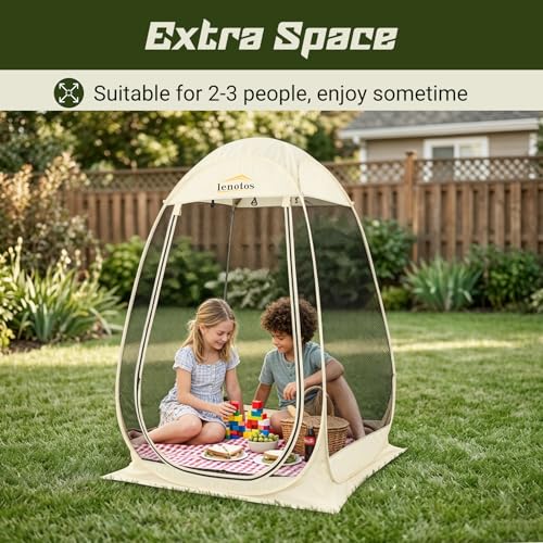 Lenotos 6x6 ft Pop Up Screen House Tent with Mosquito Netting, Portable Outdoor Gazebo