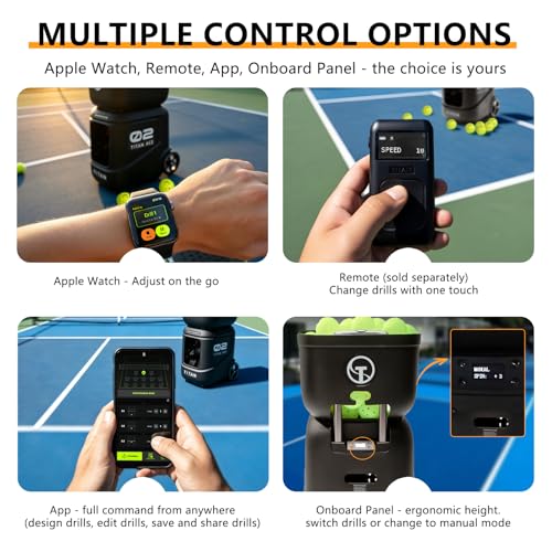 Pickleball Ball Machine with Invertible Hopper - 110 Balls, App Control, Lightweight
