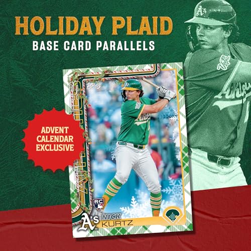 2025 Topps Holiday MLB Baseball Advent Calendar - Factory Sealed - Christmas Collectible - Includes 24 Packs with Stars & Parallels