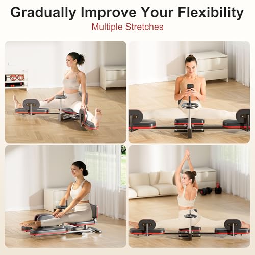 TDH Leg Stretcher Machine - Adjustable 210° Split for Flexibility, Black-Red