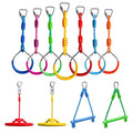 Rainbow Craft Multicolored Ninja Obstacle Course Kit with Rings, Wheels & Monkey Bars for Kids & Adults