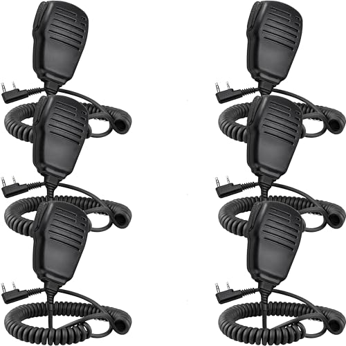 2 Pin K Type Shoulder Speaker Microphone 6 Pack for Radio Communication